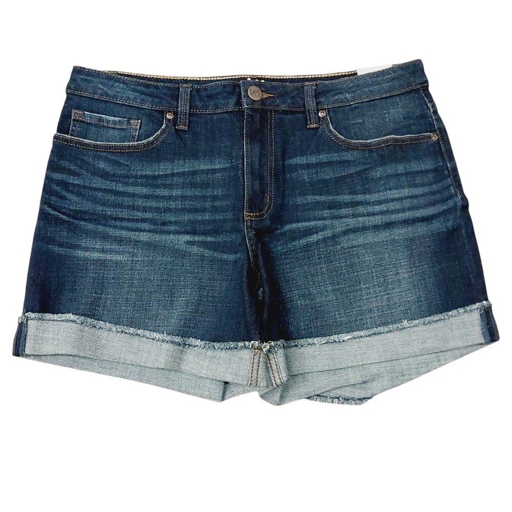 Lee Riders Women’s Indigo Blue Jean Shorts - Size 16 AVG, Deep Dyed, NWT